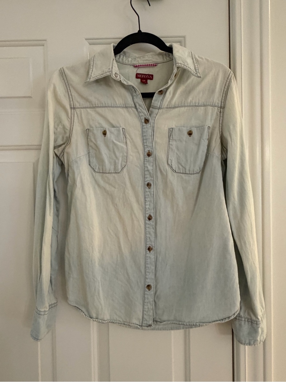 Merona Light Wash Denim Button-Down Shirt